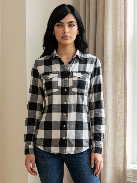 Mossimo Supply Co. Tops - Mossimo Women's Collared Plaid Button Down Long Sleeve Shirt Size Small GUC